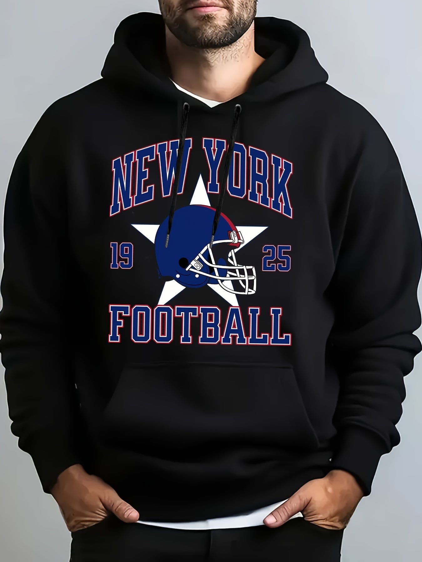 Casual Geometric-Pattern Hooded Sweatshirts for Men - Spring/Fall Knit Fabric Hoodies with Kangaroo Pocket, Regular Fit, Polyester 100%, Slight Stretch hoodies for men Casual Geometric-Pattern Hooded Sweatshirts for Men - Spring/Fall Knit Fabric Hoodies with Kangaroo Pocket, Regular Fit, Polyester 100%, Slight Stretch hoodies for men